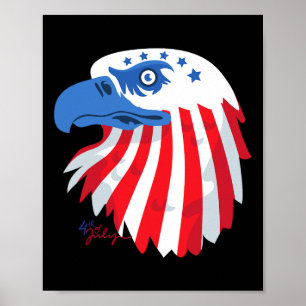 Affiche T-shirts du 4 juillet - Chemises patriotiques - Dr