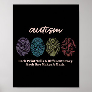 Affiche T-shirts empreintes digitales Autism