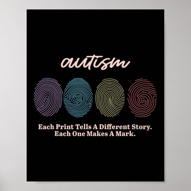 Affiche T-shirts empreintes digitales Autism  (Devant)