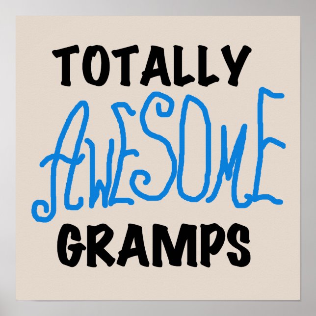 Affiche T-shirts et cadeaux Blue Totally Awesome Gramps (Devant)