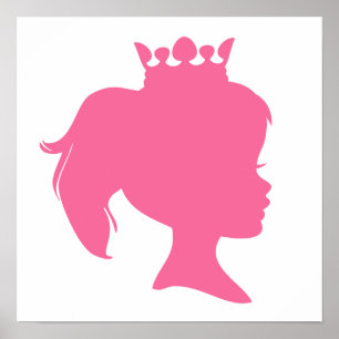 Affiche T-shirts et cadeaux de la princesse Silhouette ros