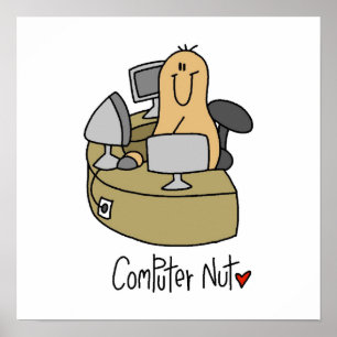 Affiche T-shirts et cadeaux d'écrou d'ordinateur