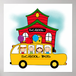 Affiche T-shirts et cadeaux pour autobus scolaire et scola