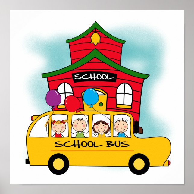 Affiche T-shirts et cadeaux pour autobus scolaire et scola (Devant)