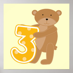 Affiche T-shirts et cadeaux pour le 3e anniversaire de l'o