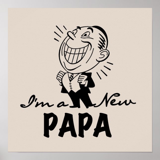 Affiche T-shirts et cadeaux pour papa nouveau souriant (Devant)