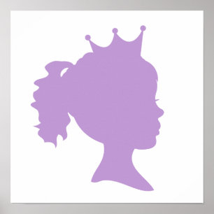Affiche T-shirts et cadeaux Purple Silhouette Princess