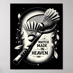 Affiche T-shirts Graphiques Drôles de Badminton Faits au C