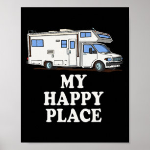 Affiche T-shirts Motorhome Mon Endroit Heureux Cl C