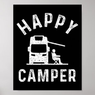 Affiche T-shirts pour camping-car Happy Camper