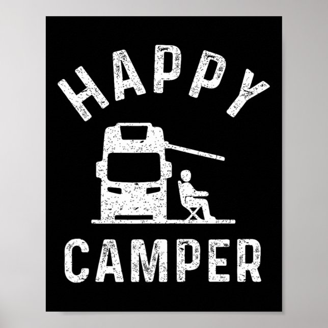 Affiche T-shirts pour camping-car Happy Camper  (Devant)