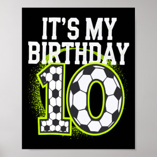 Affiche T-shirts pour garçon d'anniversaire 10 Football C'