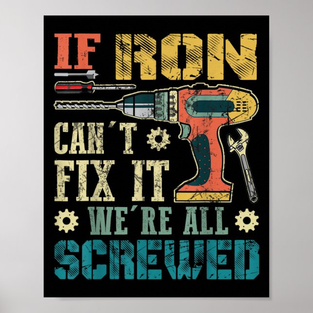 Affiche T-shirts pour hommes Si Ron ne peut pas le réparer (Devant)