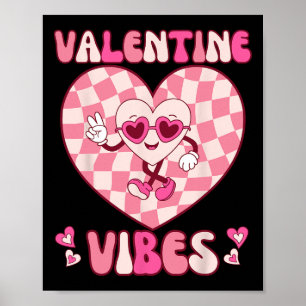 Affiche T-shirts Rétro Groovy Saint-Valentin Vibes Saint-V