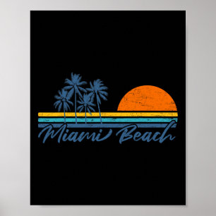 Affiche T-shirts rétro Miami Beach Floride Femmes Hommes C