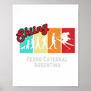 Affiche T Ski Cerro Catedral Argentine Pour Hommes Et Femm