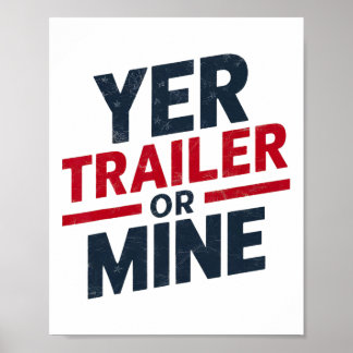 Affiche Ta remorque ou la mienne drôle de 4 juillet USA Wh