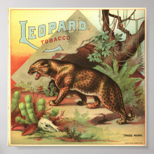 Affiche Tabac 1900 de léopard