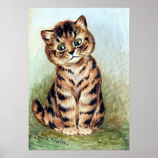 Affiche Tabby Kitten, Louis Wain (Devant)