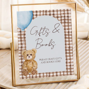 Affiche Table Baby shower Cadeaux Et Livres De L'Ours En C