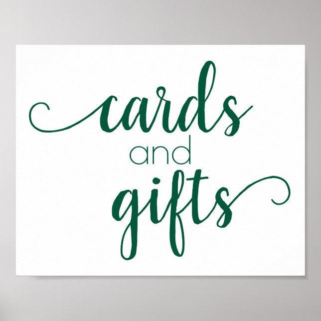 Affiche Table cadeau simple | Hunter Green N'importe quell (Devant)