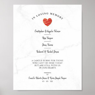 Affiche Table commémorative de mariage en marbre Famille C