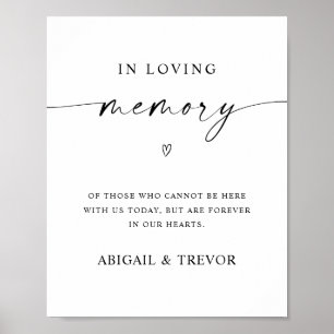 Affiche Table commémorative du Mariage en mémoire d'amour