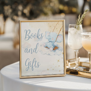 Affiche Table de Baby Shower Blue Elephant Books and Gifts