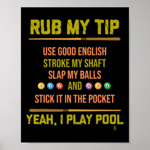 Affiche Table de billard Joueur sportif Billard Cadeau