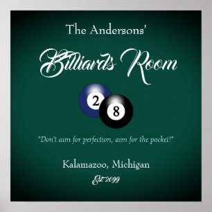 Affiche Table de billard personnalisable salle bar