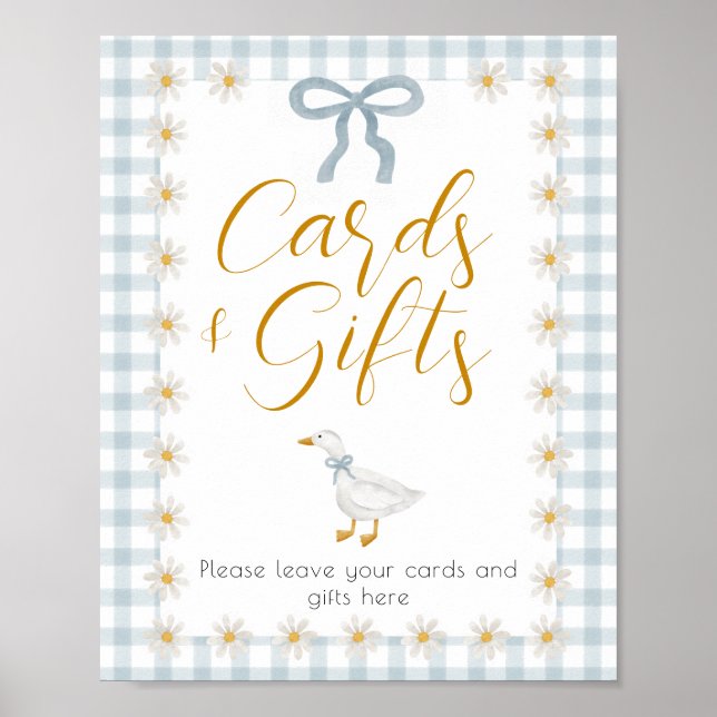 Affiche Table de cadeaux de baby shower Bébé Silly Goose à (Devant)