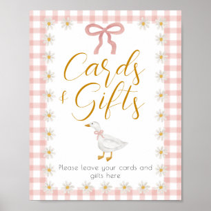 Affiche Table de cadeaux de baby shower Silly Goose rose à