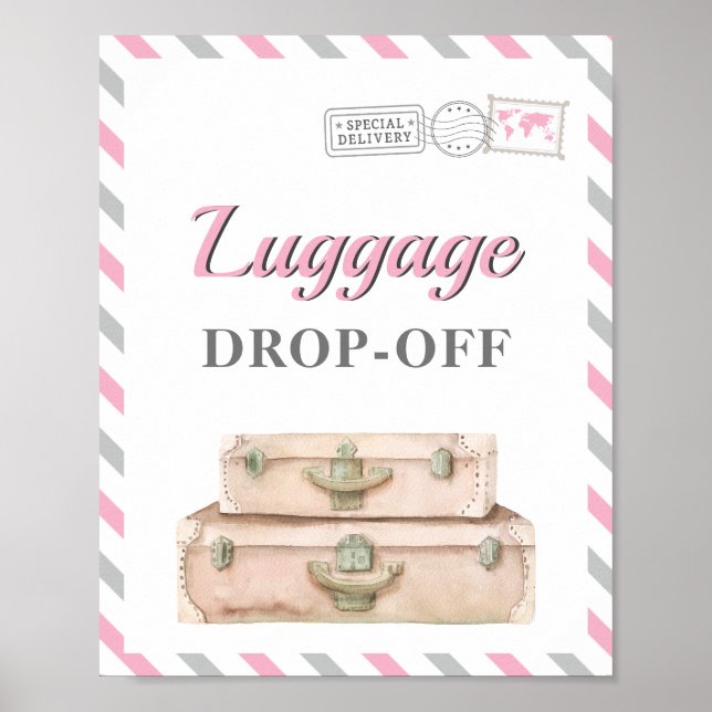 Affiche Table de cadeaux d'enregistrement des bagages pour (Devant)