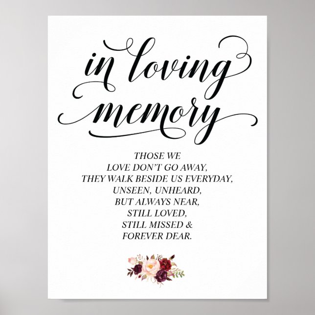 Affiche Table de commémoration de mariage en souvenir v22 (Devant)