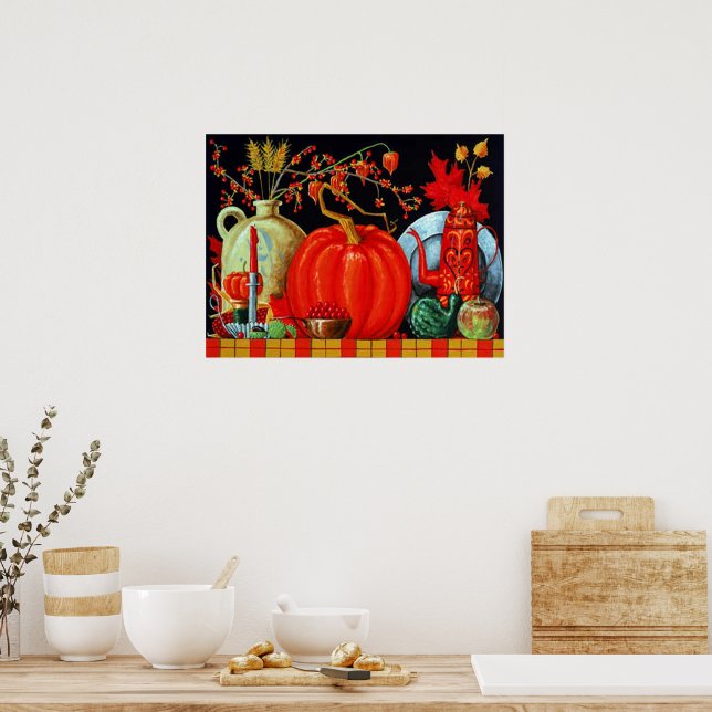 Affiche Table de fête d'automne 24x18 (Cuisine)