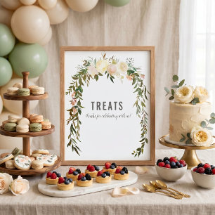 Affiche Table de friandises élégante Rose Bébé Sprinkle Sh