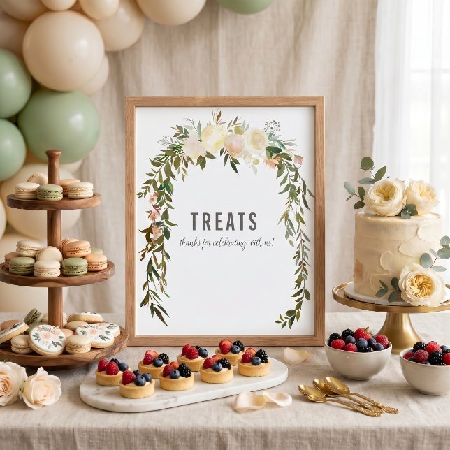 Affiche Table de friandises élégante Rose Bébé Sprinkle Sh (Créateur téléchargé)