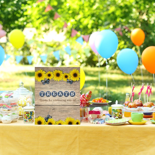 Affiche Table de friandises Rustique Tournesol Baby Shower (Créateur téléchargé)