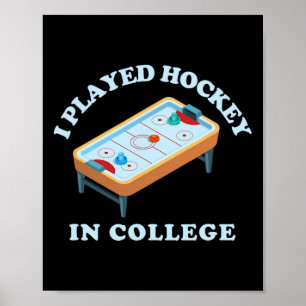 Affiche Table de hockey sur air drôle Je jouais au hockey