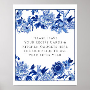 Affiche Table de mariage bleu blanc 10x12