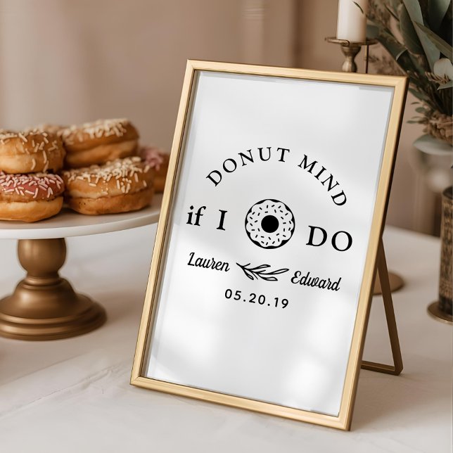 Affiche Table de mariage Donut Main Levée Rustique Mind If (Créateur téléchargé)