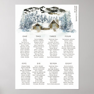 Affiche Table de Mariage Rustique Winter Mountain
