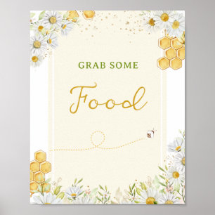 Affiche Table de nourriture Abeille Bourdon Fête Bébé Mari
