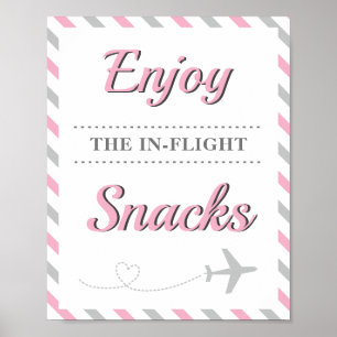 Affiche Table de nourriture de snacks Voyage Compagnie aér