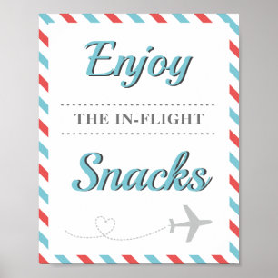 Affiche Table de nourriture de snacks Voyage Compagnie aér