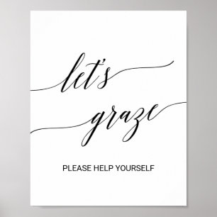 Affiche Table de nourriture élégante en calligraphie noire