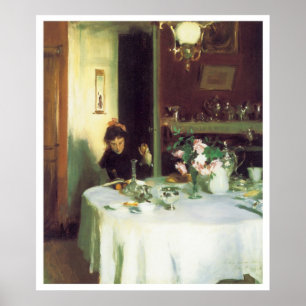 Affiche Table de petit déjeuner, 1884 John Singer Sargent