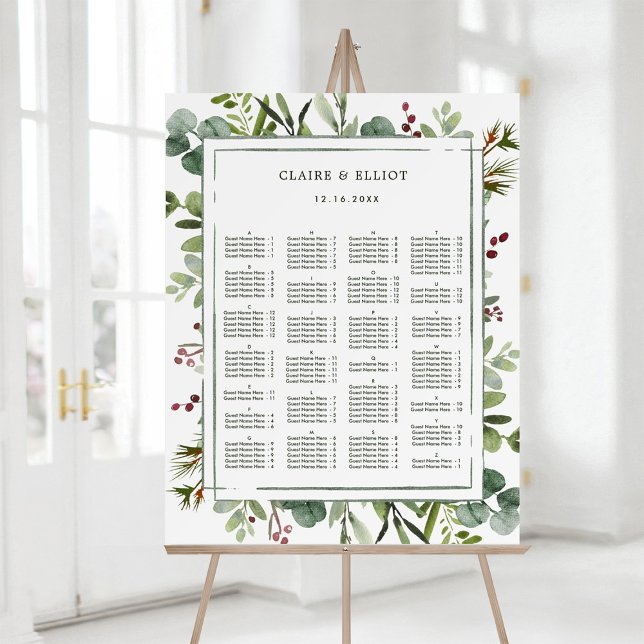 AFFICHE TABLE DE PLACEMENT DE FÊTE BOTANIQUE PAR ORDRE ALP (Créateur téléchargé)