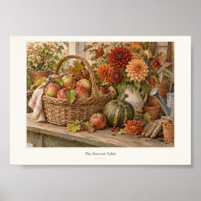 Affiche Table de récolte Art de nature morte d'automne (Devant)