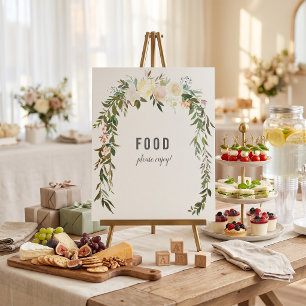 Affiche Table élégante de nourriture Rose Bébé Sprinkle Sh